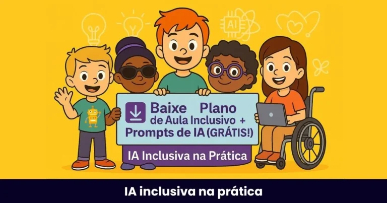 Botão para baixar 1 plano de aula inclusivo com prompts de IA gratuito