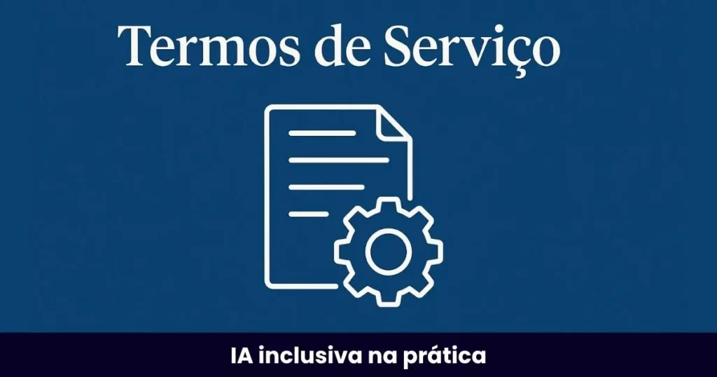 termos-de-serviço Ilustração digital com fundo azul marinho escrito termos de uso com um ícone de uma folha e uma engrenagem
