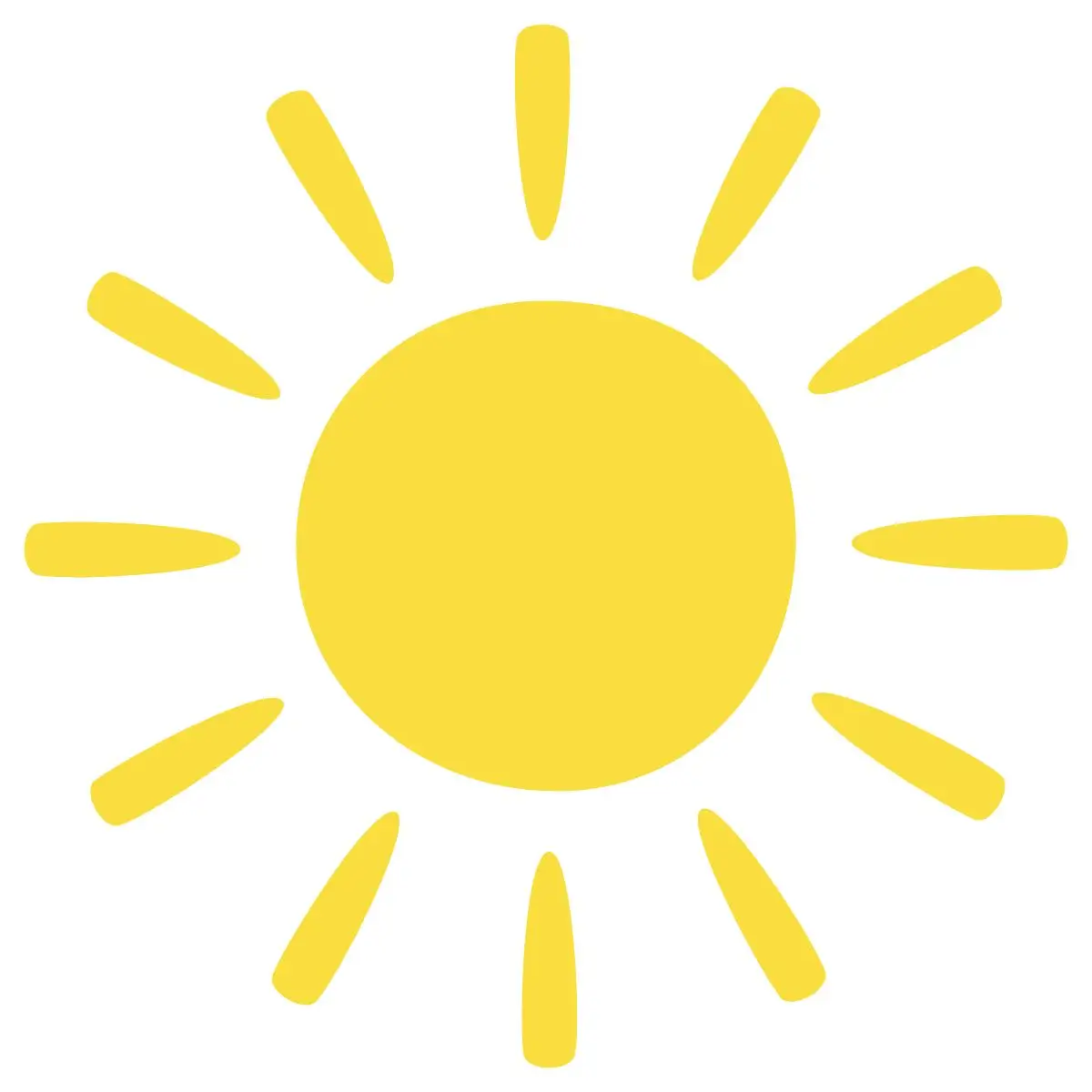 Desenho simples de um sol amarelo